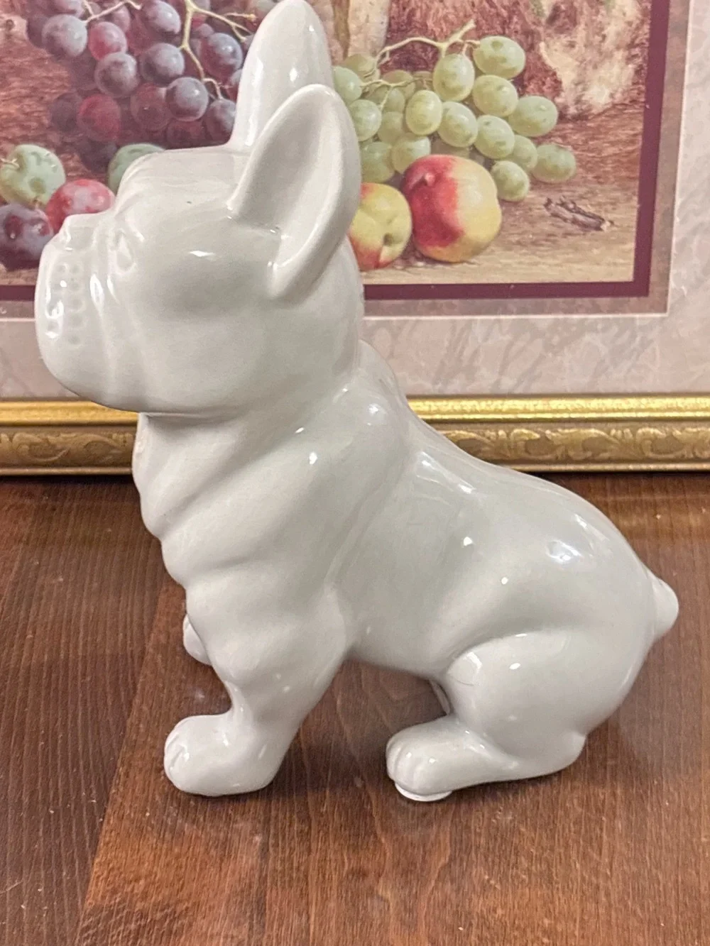 🐾 French Bulldog Ceramic Figurine — Glossy White Decor Piece